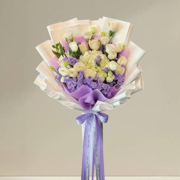 ช่อดอกไม้ Purple (ดอกผสมโทนสีม่วงอ่อน)