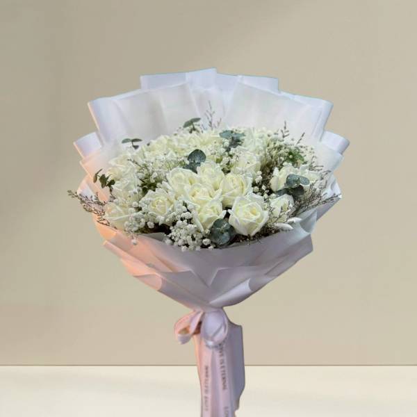 ช่อดอกไม้ (White rose )กุหลาบขาว