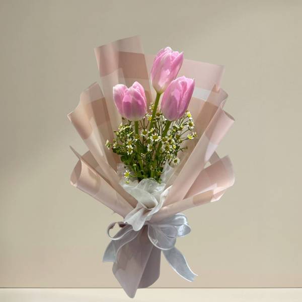 ช่อดอกไม้ (Tulip) สีชมพู