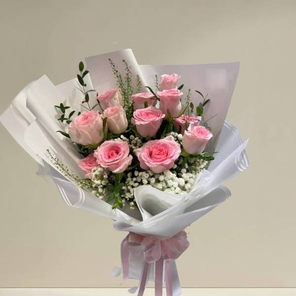 ช่อดอกไม้ (Pink rose)กุหลาบชมพู