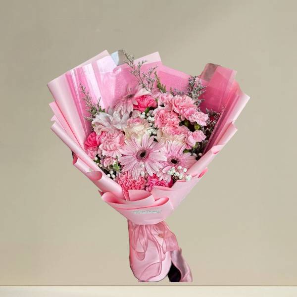 ช่อดอกไม้ (Pink gerbera+Carnation)