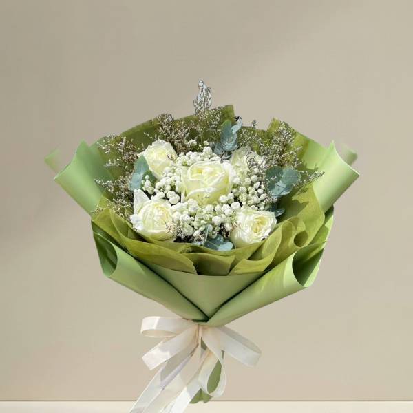 ช่อดอกไม้ (White rose )กุหลาบขาว