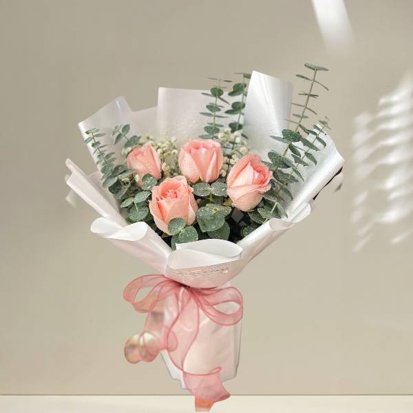 ช่อดอกไม้ (Pink rose) กุหลาบชมพู