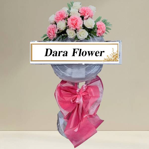 พวงหรีดพัดลมดอกไม้ประดิษฐ์