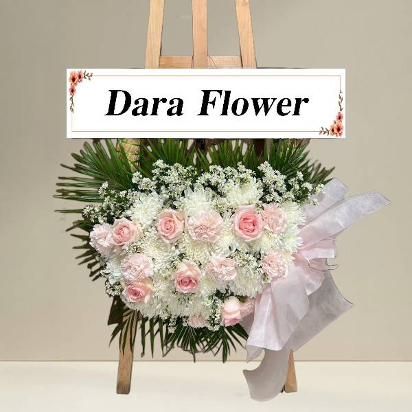 พวงหรีดดอกไม้สด